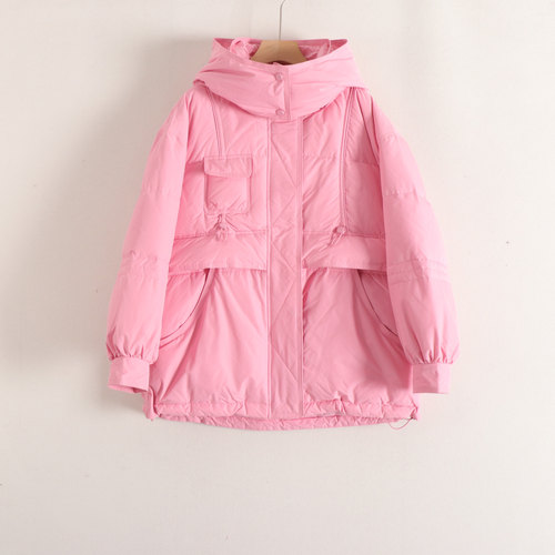 加系列180g蓬松保暖可卸连帽宽松青春减龄羽绒服女25冬装新款撤柜