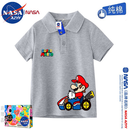 NASA男童POLO衫短袖纯棉T恤上衣