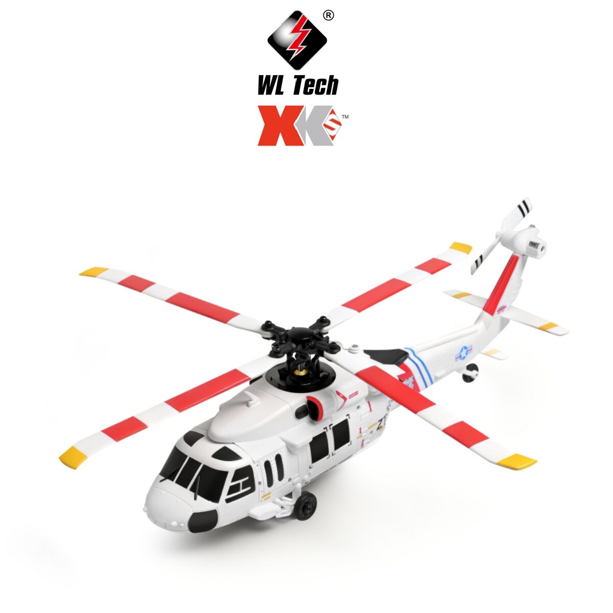 伟力K270黑鹰UH-60L光流版四通四桨无刷无副翼遥控直升机航模玩具