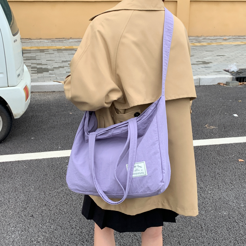2025新款轻便尼龙布包包女休闲大容量单肩包斜挎包手提电脑包多色