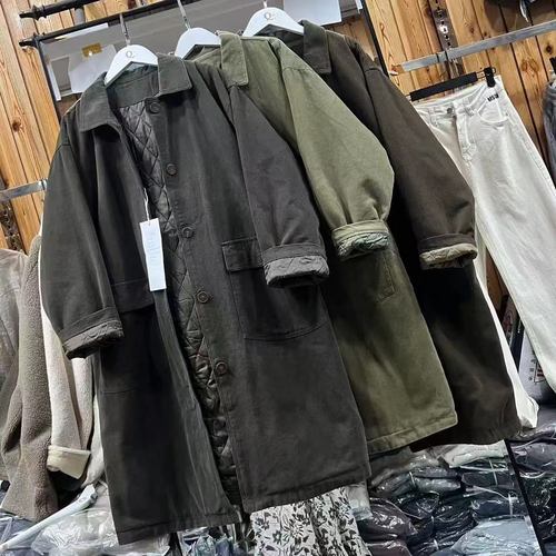 翻领单排扣风衣女中长款秋冬新款百搭宽松休闲夹棉保暖棉衣孙1.1