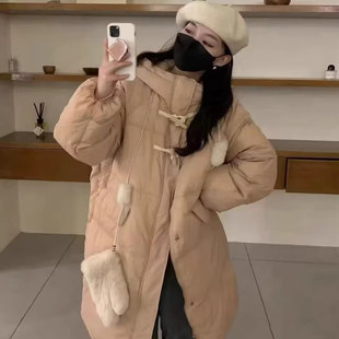 连帽羽绒服女中长款冬季新款宽松显瘦百搭休闲轻薄保暖外套0.82