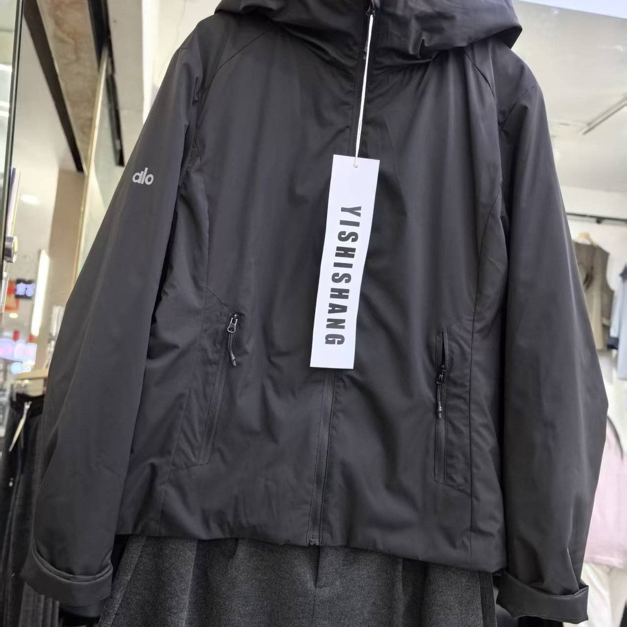 连帽刺绣外套女秋冬新款宽松显瘦百搭休闲夹棉保暖冲锋衣霞0.45