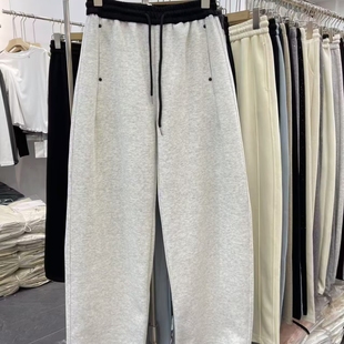 特0.52 阔腿休闲裤 女春季 新款 高腰拼色宽松显瘦百搭休闲弯刀裤
