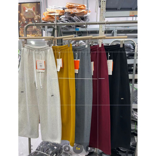 抽绳松紧腰字母弯刀裤休闲裤卫裤女春新百搭阔腿学生休闲菲0.52