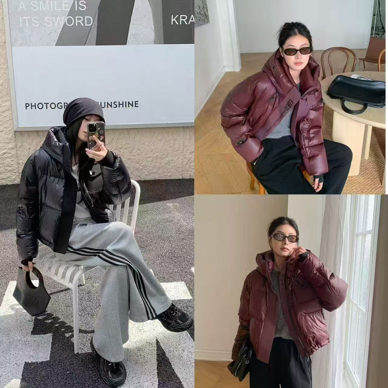 连帽羽绒服短款加厚保暖