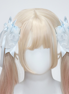 芭蕾风日系飘带蝴蝶结发夹粉色蓝色纱公主风儿童鸭嘴夹头饰2024秋