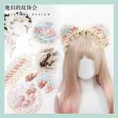 小熊童子手作小物KC粉绿粉白巧克力色LOLITA手作洛丽塔发饰头饰女