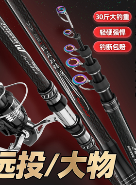 狼王海竿远投竿碳素超硬海杆抛竿甩杆全套装鲢鳙大物海钓专用鱼竿