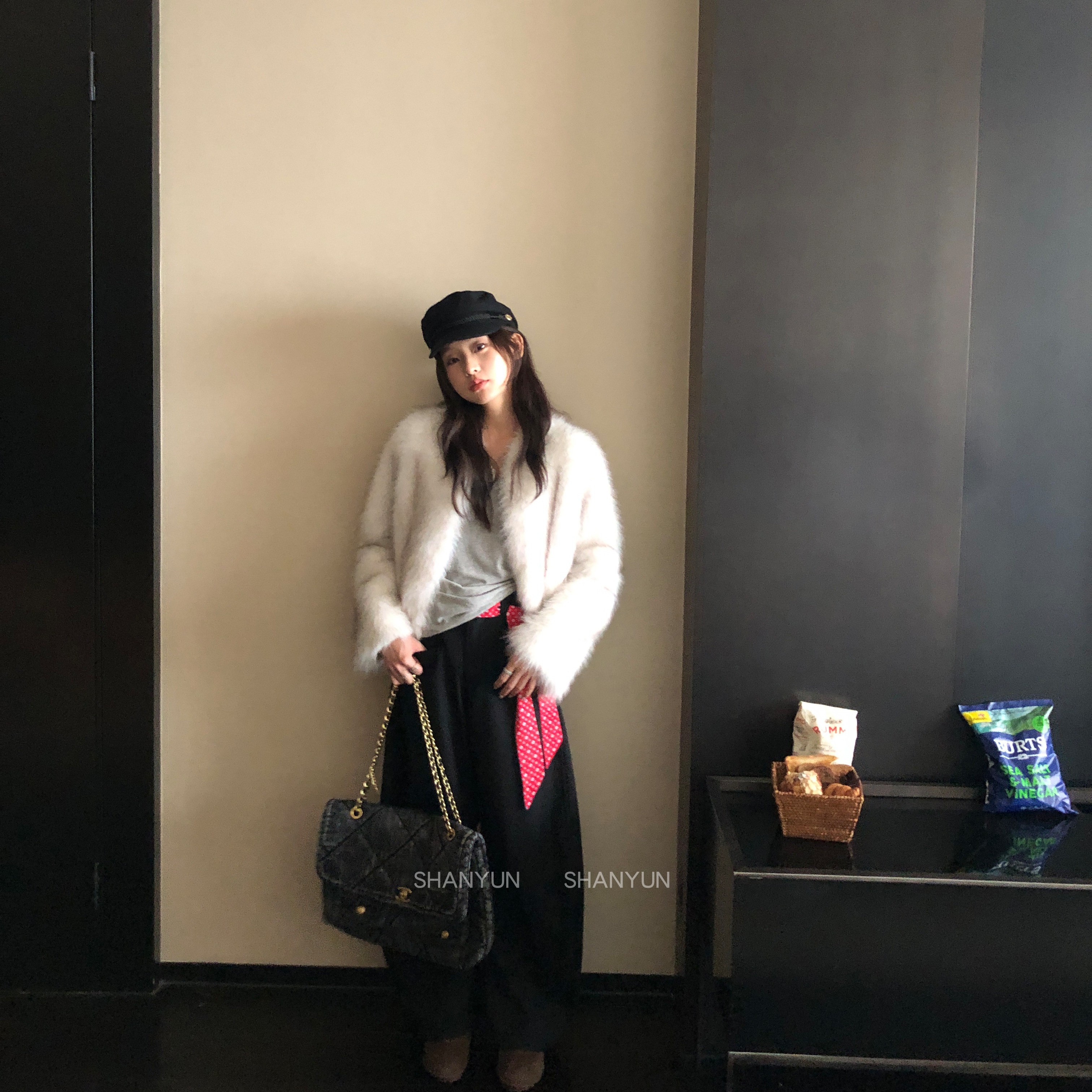 衫韵顽童同款柔光香槟仿狐狸毛环保皮草大衣冬季女毛毛外套短款
