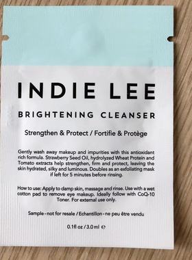 满百包邮美国 INDIE LEE 舒缓肌肤啫喱洁面乳保湿肌肤小样5ml