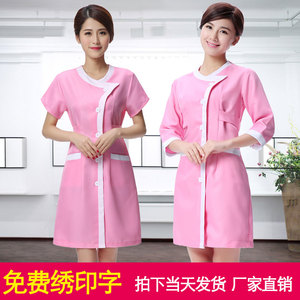 医护美容师服纹绣师春夏季工作服中长款医师护士服时尚韩版药店服