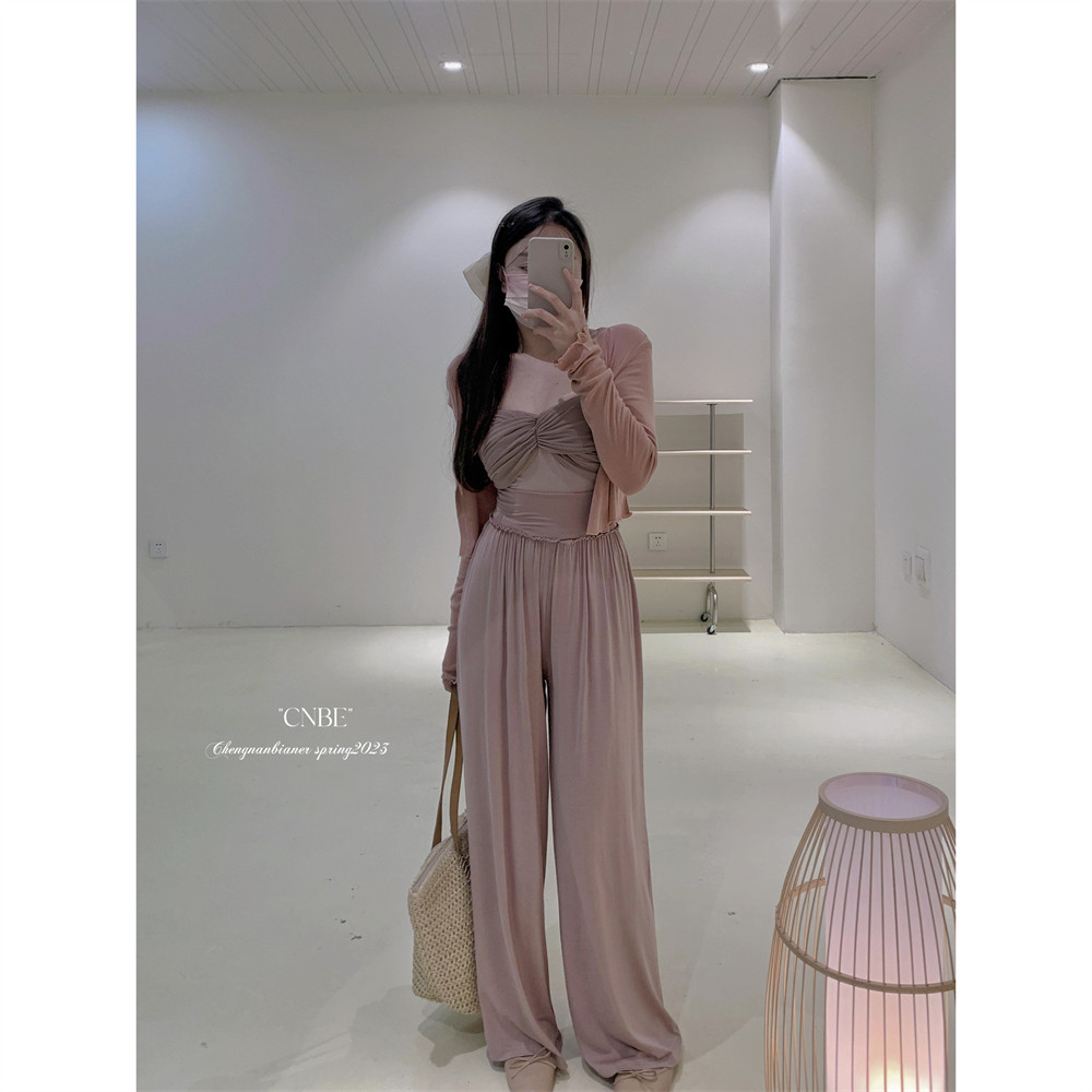 城南边儿4.13读家定染的裸奶茶粉色\木耳边宽松直筒高腰阔腿裤,女装/女士精品,休闲裤,淘宝优惠券,粉丝福利购,淘宝优惠卷