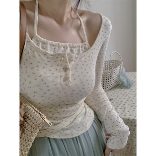 打底衫 城南边儿8.23BM风全棉碎花三颗扣长袖 3件 早 11.9开89元