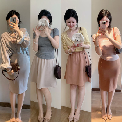 城南边儿6.7姐姐风OL松紧腰包臀裙罗马棉（包臀\宽松两个版）