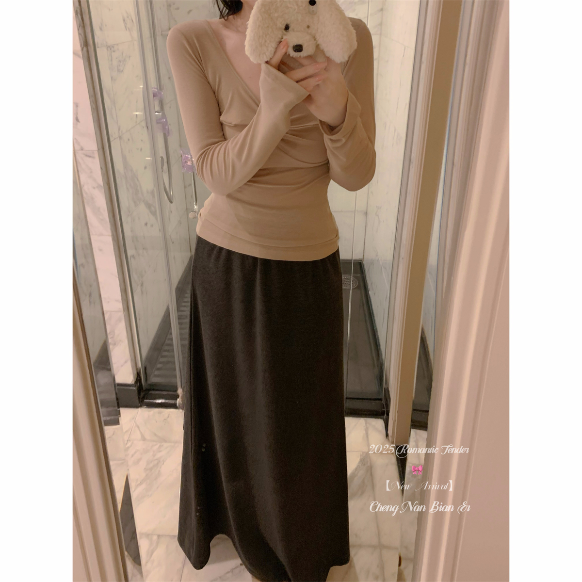 城南边儿磨毛半身裙加厚