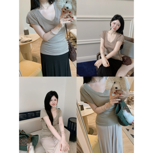 城南边儿8.10特别的颜色~日常飞飞袖天丝短袖打底衫拯救肉肉臂