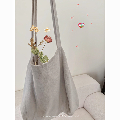 城南边儿亚麻单肩包包