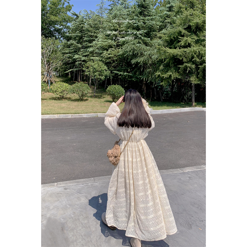 仙气大摆长裙刺绣点点球