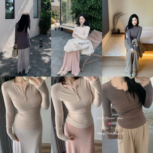 城南边儿12.8云朵羊毛~厚绒打底系扣圆领\小高领\阔版T秋冬打底衫