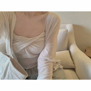 殊纱线彩点麻凉感百搭开衫 6.7特 3件 吊带100%天然 11.9开89元