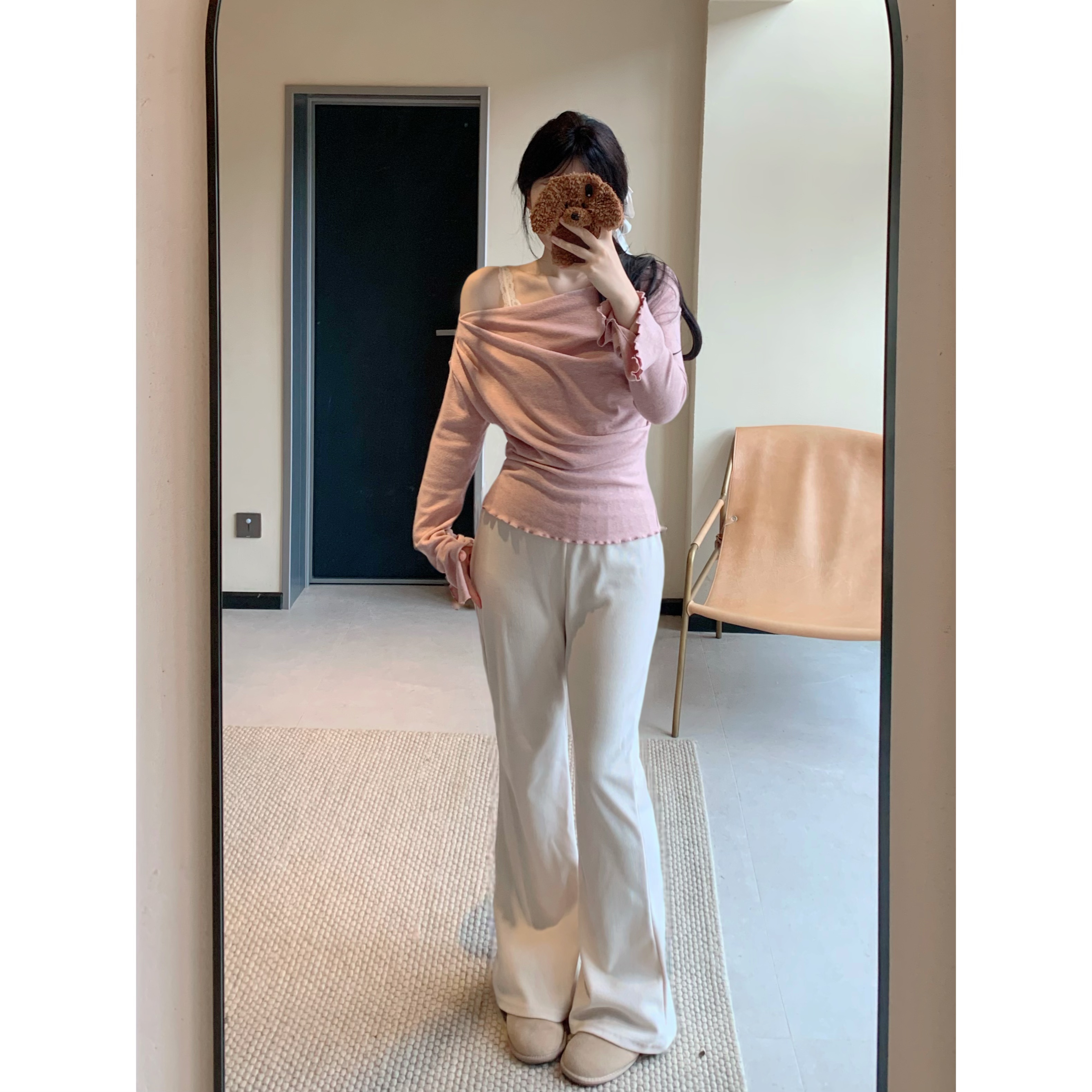 城南边儿秋冬松紧腰喇叭裤