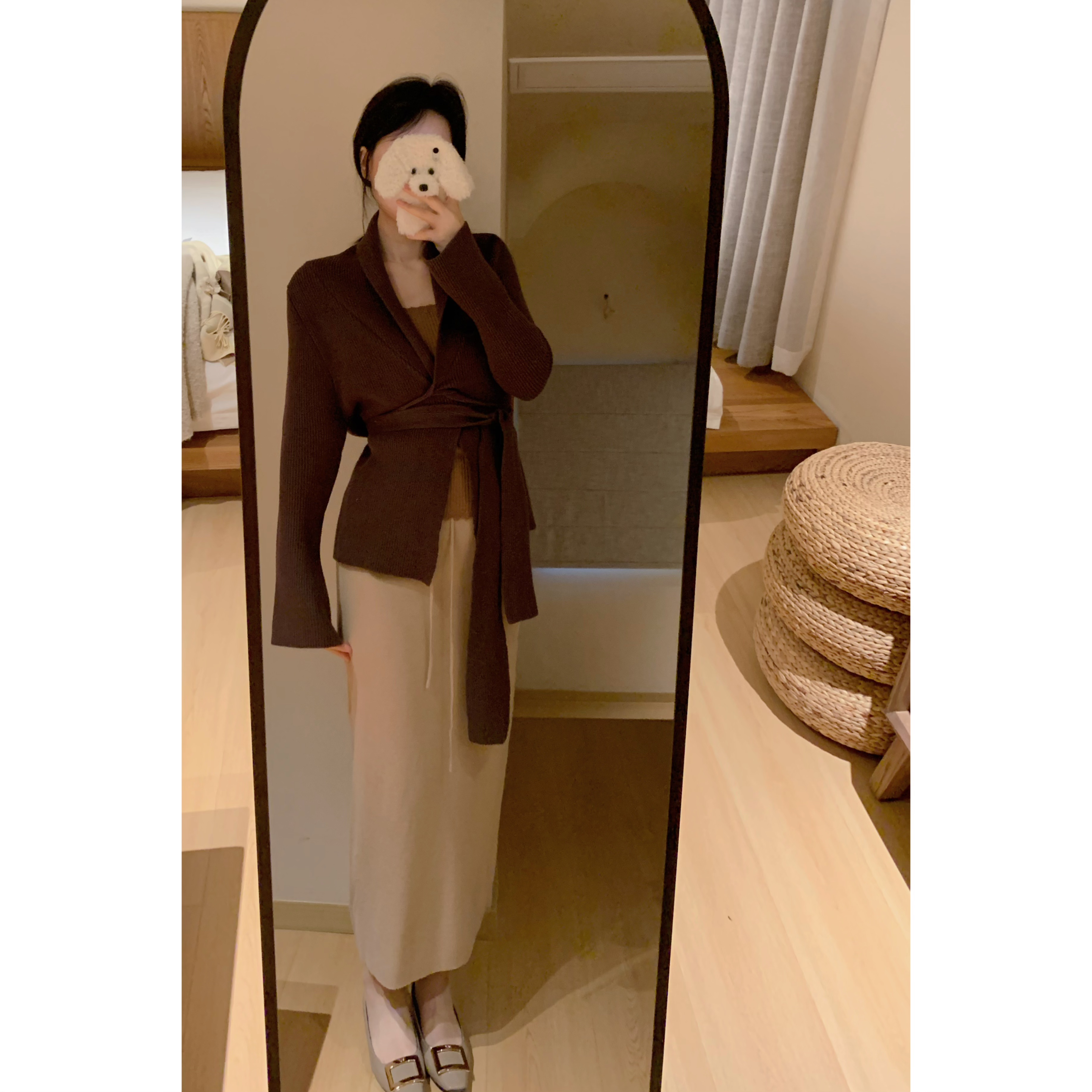 城南边儿10.31你们要的复活款~经典系带针织半身裙通勤风弹力直筒