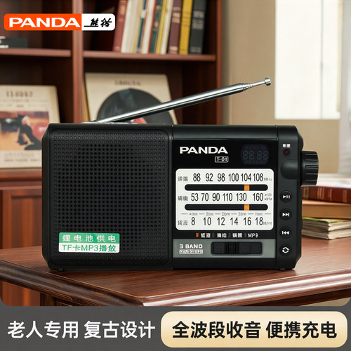 PANDA/熊猫便携式收音机插卡充电