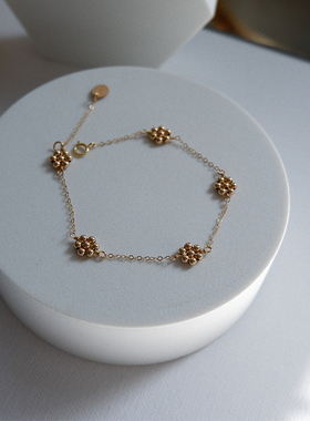 UNELGE女包金小花高级感手链