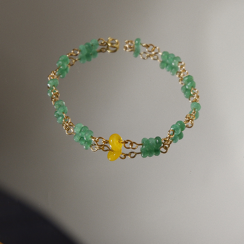 UNELGE女14k包金中式复古手链