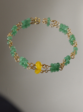 UNELGE女14k包金中式复古手链