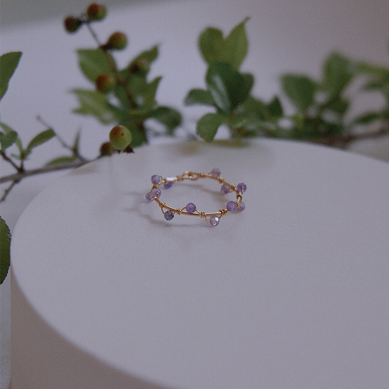 unelge手作原创设计感植物戒指