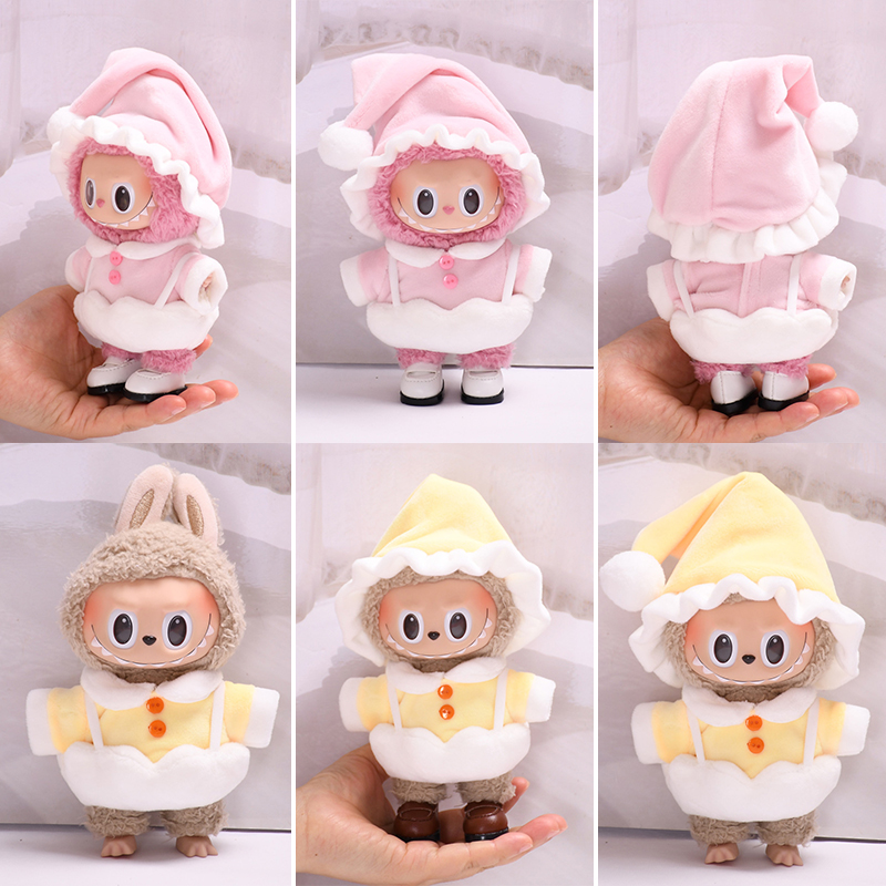 labubu衣服一二三代通用17cm拉布布替换蛋壳睡衣Labubu娃衣公仔萌