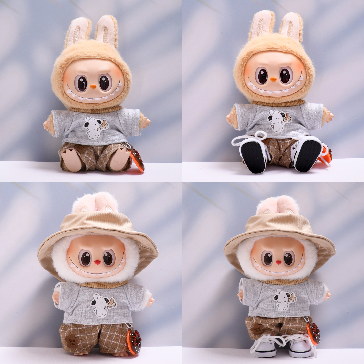 手工娃衣15-17cm通用一二三代挂件labubu衣服马卡龙拉布布着替换