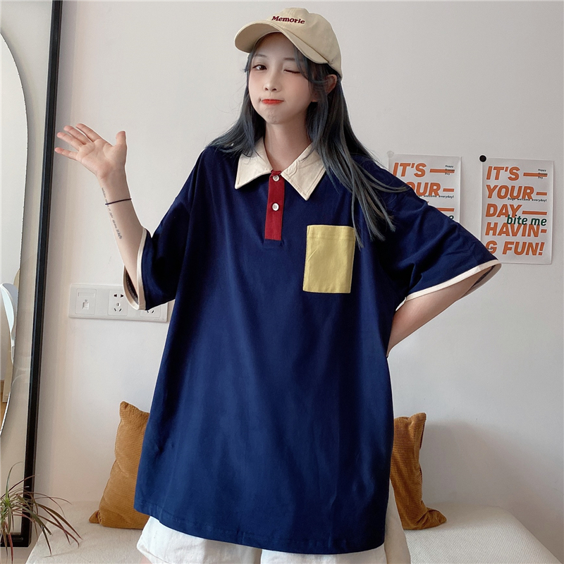 Real photo 2021 summer color Polo Shirt Short Sleeve women's T-shirt