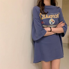 Real shot summer new round neck printed short sleeve T-shirt