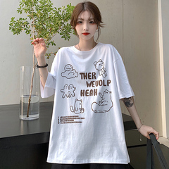 實拍 2021夏裝新品寬鬆日系短袖T恤女學生上衣