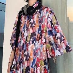 Real shooting summer new collar short sleeve shirt