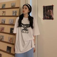 Real photo of 2021 summer new loose short sleeve T-shirt for women