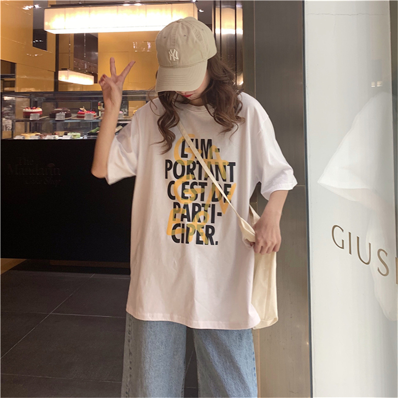 Real shot short sleeve T-shirt women's loose top