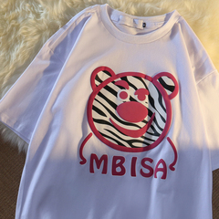 Japanese zebra bear short sleeve T-shirt
