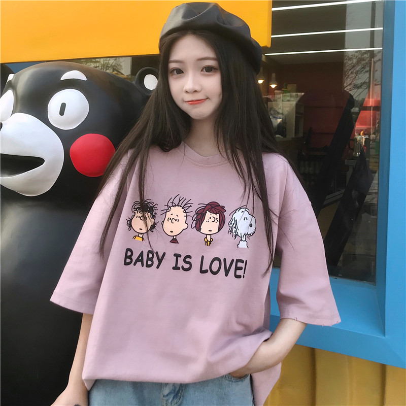 Cartoon T-shirt short sleeve girl