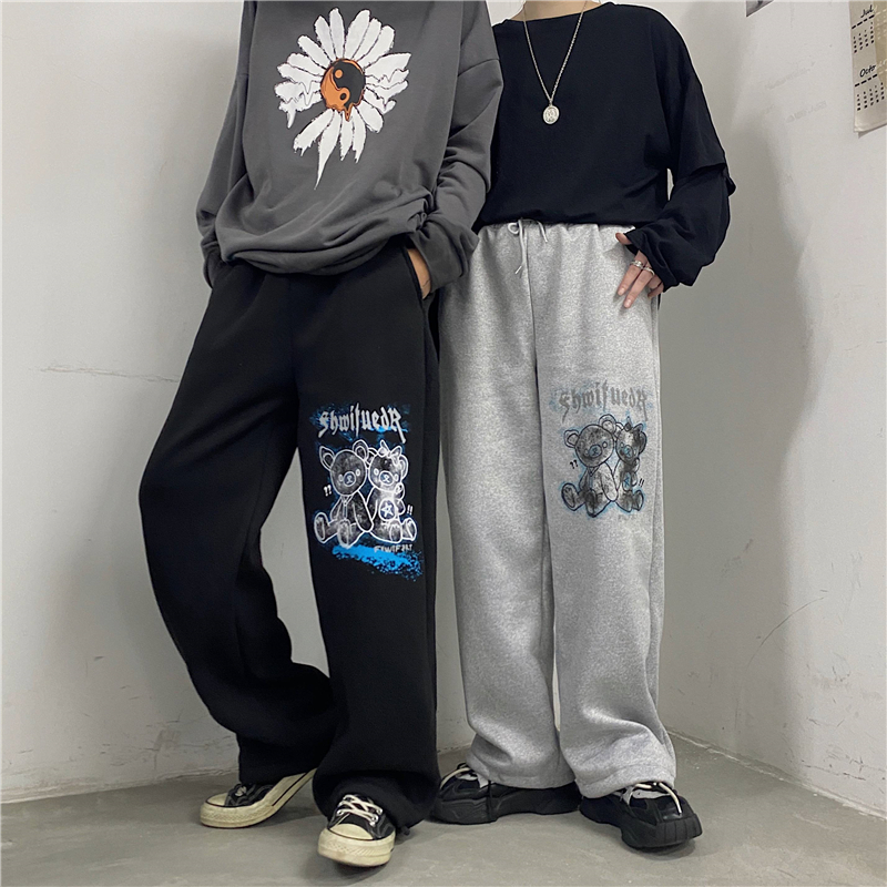 Women's pants high waist Leggings loose straight pants casual pants