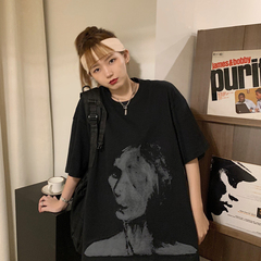 實拍 2021夏裝新品原宿風街頭潮牌短袖T恤女