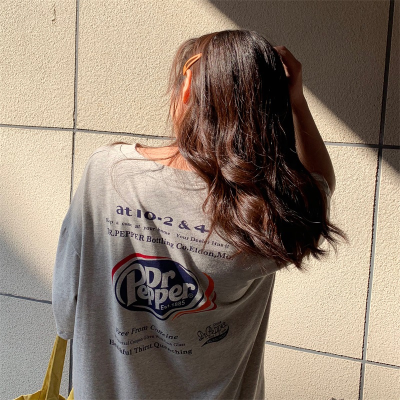 Real summer new round neck printed T-shirt short sleeve