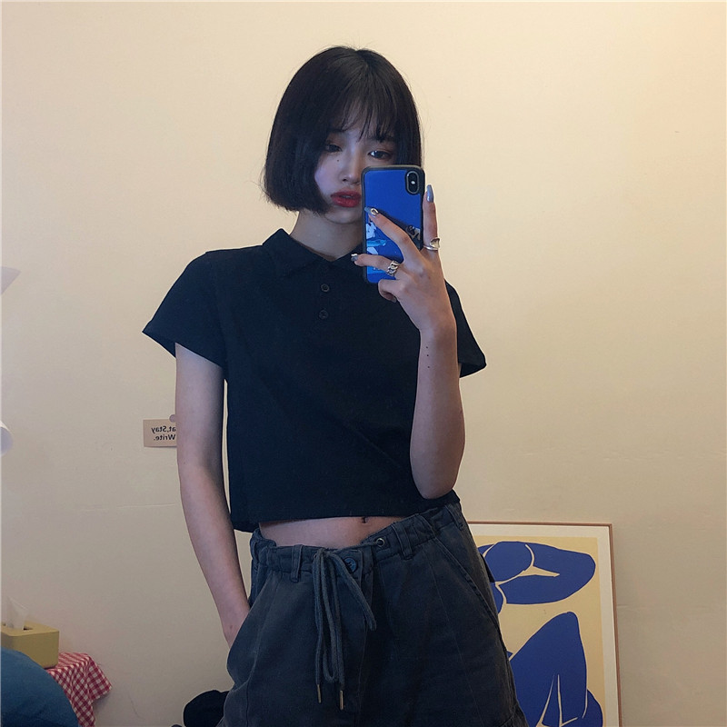 實拍夏裝短款短袖恤女