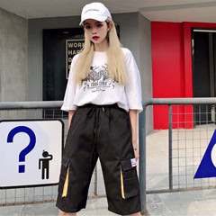 Real photo 2021 overalls shorts women's summer loose casual pants and fashionable sports pants