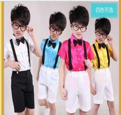 儿童演出服背带裤大合唱男童女童幼儿园中小学生朗诵礼服表演服装