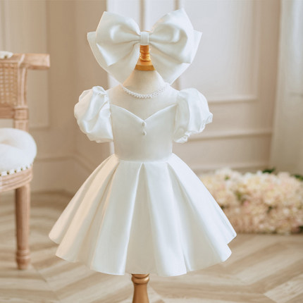 女童公主裙轻奢小众高端礼服儿童蓬蓬裙主持人花童婚礼2024年新款