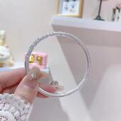 新款 送女友礼物潮 卷草纹银手镯女s999足银素圈手环古法纯银年轻款